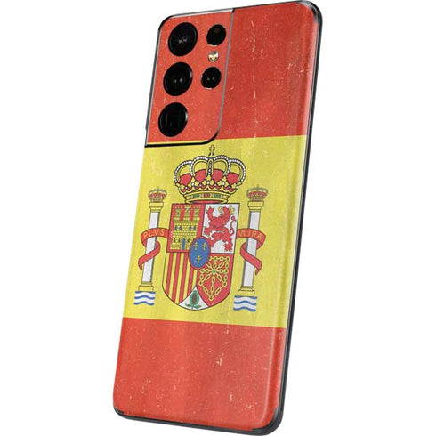 Spain Flag Distressed Galaxy S21 Ultra 5G Skin